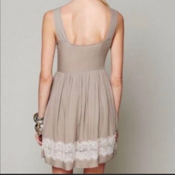 Free People Georgia Tan Taupe Lace Dress 2 Fiary Core - Picture 3 of 10